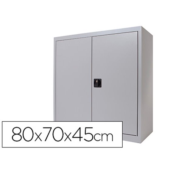Armario Metalico Rocada Dos Puertas Batientes Incluye Una Balda 80X70X45 Cm Acabado Ac00 Gris/Gris