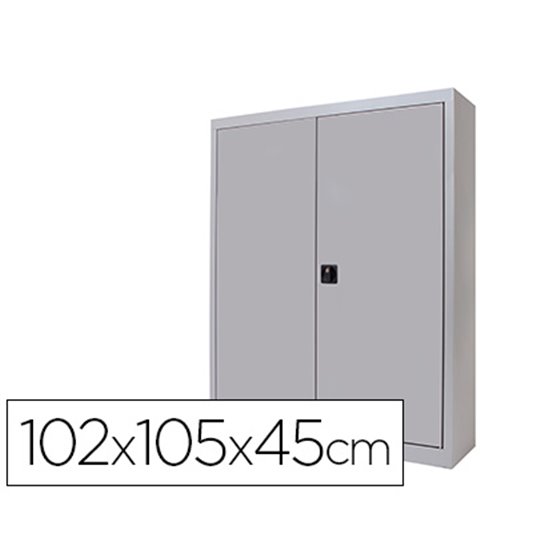 Armario Metalico Rocada Dos Puertas Batientes Incluye Dos Balda 102X105X45 Cm Acabado Ac00 Gris/Gris