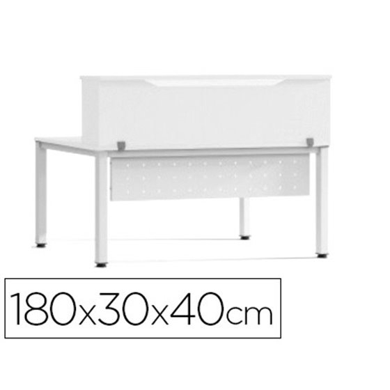 Mostrador De Altillo Rocada Valido Para Mesas Work Metal Executive 180X30X40 Cm Acabado Aw04 Blanco/Blanco