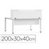 Mostrador De Altillo Rocada Valido Para Mesas Work Metal Executive 200X30X40 Cm Acabado Aw04 Blanco/Blanco