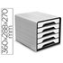 Fichero Cajones De Sobremesa Cep 5 Cajones Blanco/Negro 360X288X270 Mm