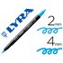 Rotulador Lyra Aqua Brush Acuarelable Doble Punta Fina Y Pincel Azul Claro