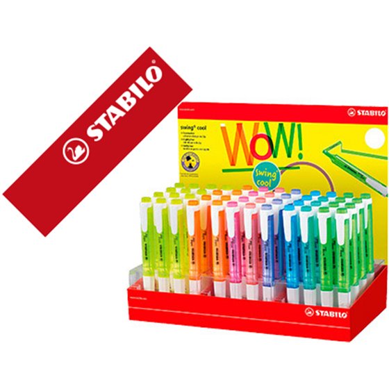 Rotulador Stabilo Fluorescente Swing Cool Expositor De 48 Unidades Colores Surtidos