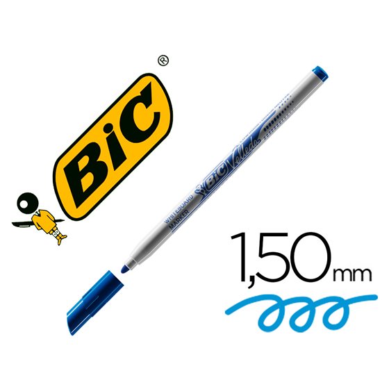 Rotulador Bic Velleda Fino Para Pizarra Azul Punta Redonda 1 Mm