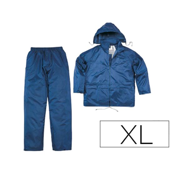 Conjunto De Lluvia Deltaplus 400 Poliester/Pvc Azul Marino Talla Xl