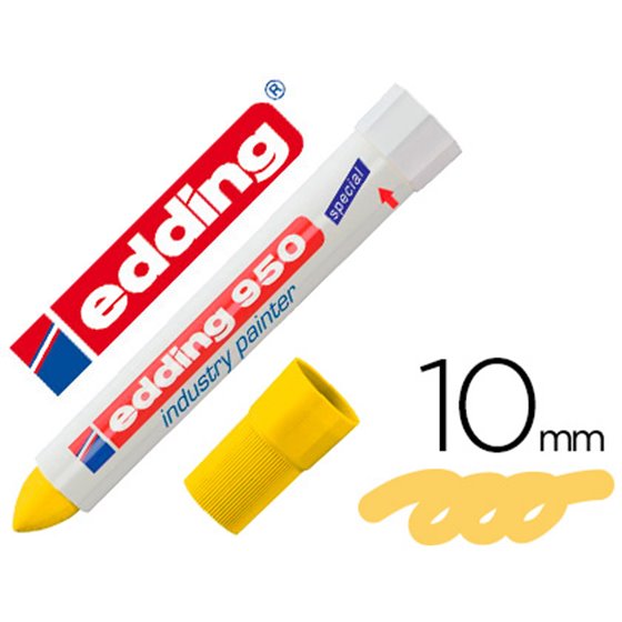 Marcador Edding Permanente 950 Pasta Opaca Amarilla Punta Redonda 10 Mm Para Superficies Oxidadas O
