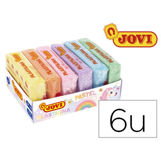 Plastilina Jovi 70 Tamaño Pequeño Caja De 6 Unidades Colores Pastel Surtidos 50G