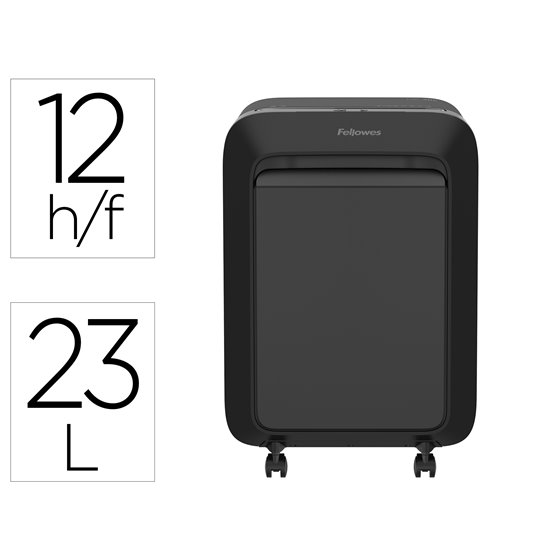 Destructora De Documentos Fellowes Lx211 Capacidad De 15 Hojas Seguridad P5 Negra Papelera 23 L Grapas