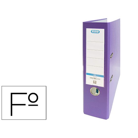 Archivador De Palanca Elba Carton Forrado Pvc Con Rado Top Folio Lomo 80 Mm Violeta