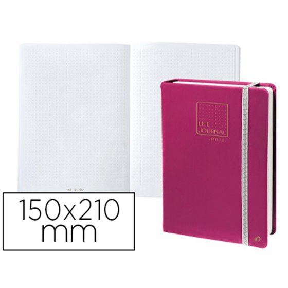 Libreta Quo Vadis Life Journal Infinite Dots Puntos 15X21 Cm 224 Hojas Tapa Similpiel Ciruela