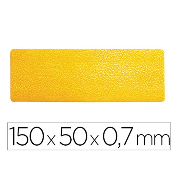 Simbolo Adhesivo Durable Pvc Forma De Linea Para Delimitacion Suelo Amarillo 150X50X0,7 Mm Pack De 10