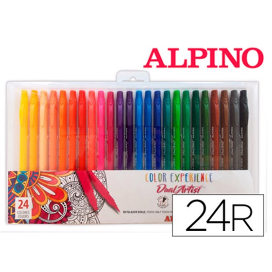 Rotulador Alpino Dual Artist Color Experience Estuche De 24Unidades Colores Surtidos