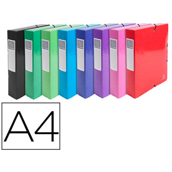 Carpeta De Proyecto Exacompta Iderama Carton Lustrado Plastificado Din A4 Lomo 80 Mm Colores Surtidos