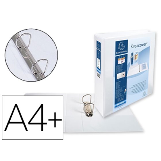 Carpeta Exacompta Canguro 2 Anillas 50 Mm Din A4+ Carton Forrado Polipropileno Personalizable 3 Bolsillos
