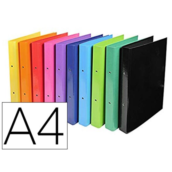 Carpeta Exacompta Iderama 2 Anillas 30 Mm Din A4 Carton Forrado Pvc Colores Surtidos