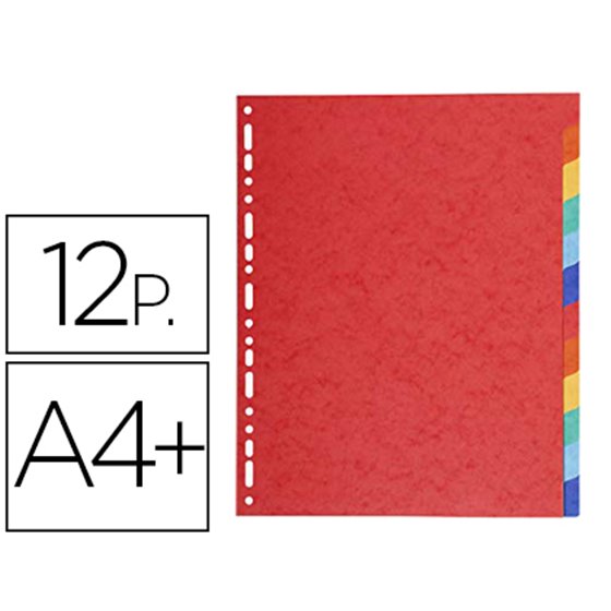 Separador Exacompta Cartulina Brillo Juego De 12 Separadores Din A4+ Multitaladro