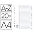 Separador Exacompta Cartulina Blanca A-Z Juego De 20 Separadores Din A4 11 Taladros