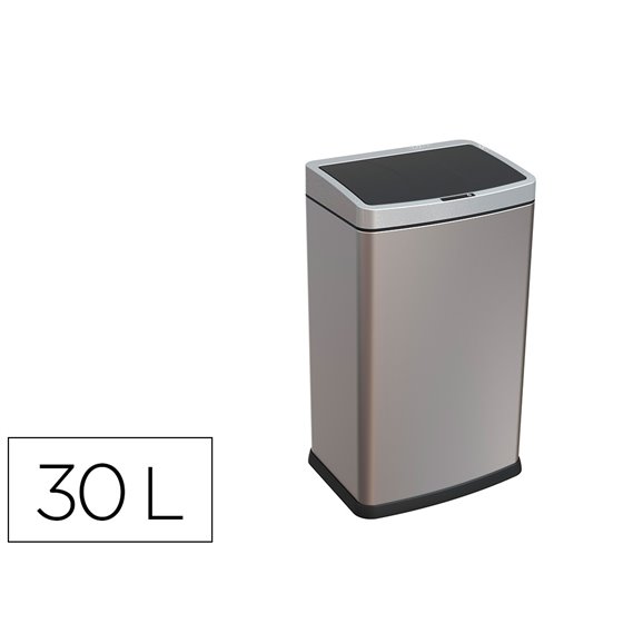 Papelera Metalica Q-Connect Con Sensor Automatico Capacidad 30 Litros 500X240X330 Mm