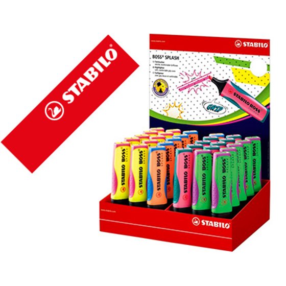 Rotulador Stabilo Boss Splash 75 Expositor Sobremesa De 30 Unidades Colores Surtidos