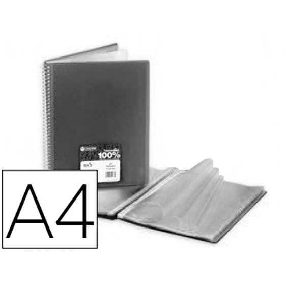 Carpeta Carchivo Archivex Star Escaparate Con Espiral 40 Fundas Din A4 Negro