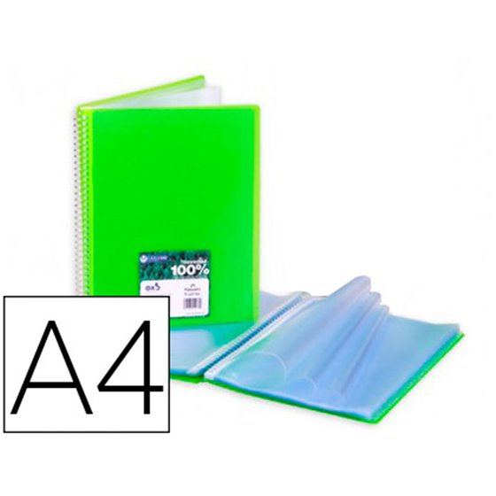 Carpeta Carchivo Archivex Star Escaparate Con Espiral 40 Fundas Din A4 Verde