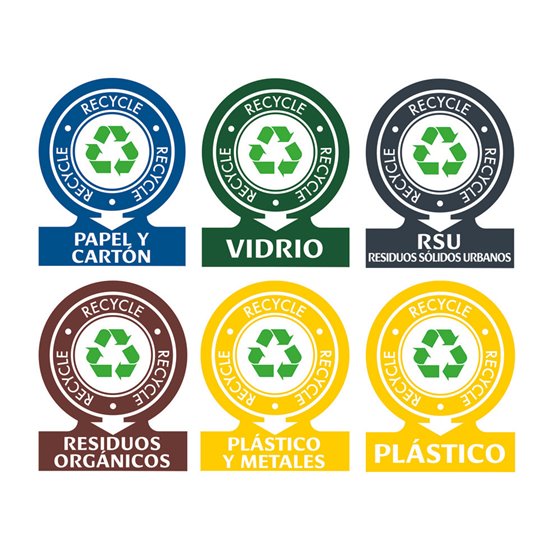 Etiqueta Adhesiva Avery Para Residuos 141X110 Mm Pack De 6 Unidades Surtidas