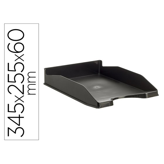 Bandeja Sobremesa Archivo 2000 Antimicrobiana Sanitized Plastico Negro Apilable 3 Posiciones Para Formatos Din