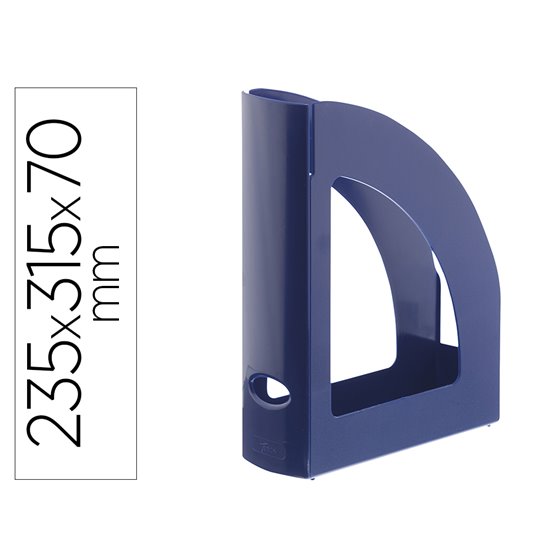 Revistero Archivo 2000 Antimicrobiano Sanitized Poliestireno Lomo 80 Mm Azul 250X80X320 Mm