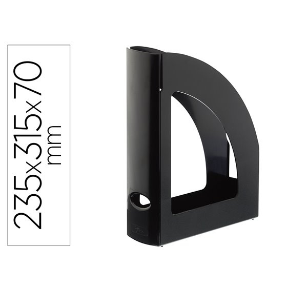 Revistero Archivo 2000 Antimicrobiano Sanitized Poliestireno Lomo 80 Mm Negro 250X80X320 Mm