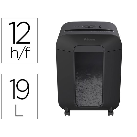 Destructora De Documentos Fellowes Lx-85 Capacidad De Corte 12 Hojas P4 Destruye Grapas Clips Y Tarjetas