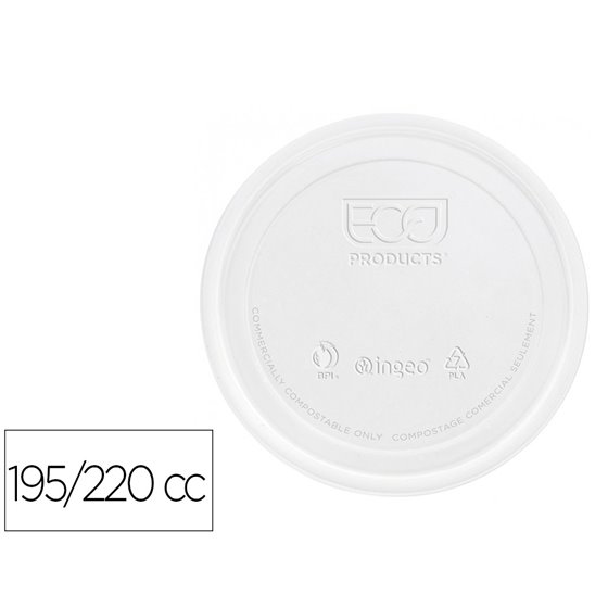 Tapa De Plastico Biodegradable Para Vaso De 195/220 Cc Paquete De 100 Unidades