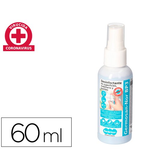 Limpiador Higienizante Desinfectante Germosan Bp3 Para Superficies Y Mobiliario Bote Pulverizador 60 Ml