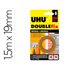 Cinta Adhesiva Uhu Doublefix Marron Doble Cara Extra Fuerte 1,5 Mt X 19 Mm