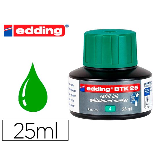 Tinta Rotulador Edding Pizarra Blanca Btk-25 Color Verde Bote 25 Ml
