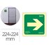 Pictograma Archivo 2000 Flecha Derecha Pvc Verde Luminiscente 224X224 Mm