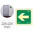 Pictograma Archivo 2000 Flecha Izquierda Pvc Verde Luminiscente 224X224 Mm