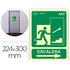 Pictograma Archivo 2000 Salida Emergencia Escalera Sube Derecha Pvc Verde Luminiscente 224X300 Mm