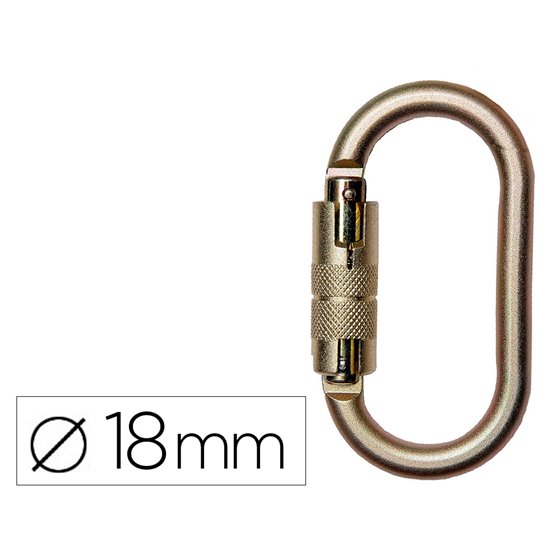 Mosqueton Faru Acero Galvanizado Automatico Virola 18 Mm Resistencia 25 Kn