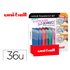 Rotulador Uni-Ball Roller Uf-222 Tinta Gel Borrable 0,7 Mm Expositor De 36 Unidades Colores Surtidos