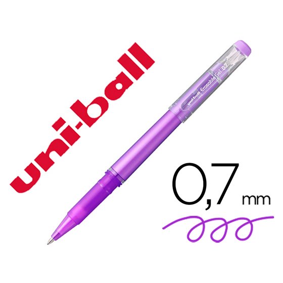 Rotulador Uni-Ball Roller Uf-222 Tinta Gel Borrable 0,7 Mm Violeta