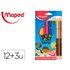 Lapices De Colores Maped Color Peps World Caja De 12 Colores Surtidos + 3 Duo Tonos De Piel