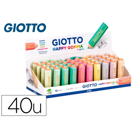 Goma De Borrar Giotto Happy Gomma Pastel Forma De Lapiz