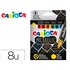 Lapices Cera Carioca Metallic Triangular Caja De 8 Unidades Colores Surtidos