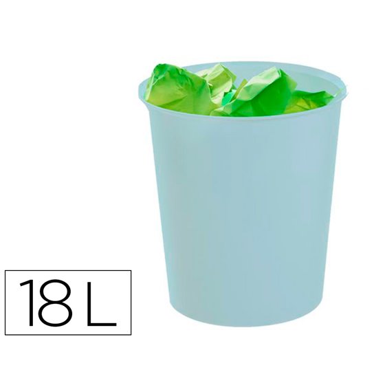 Papelera Plastico Archivo 2000 Ecogreen 100% Reciclada 18 Litros Color Azul Pastel