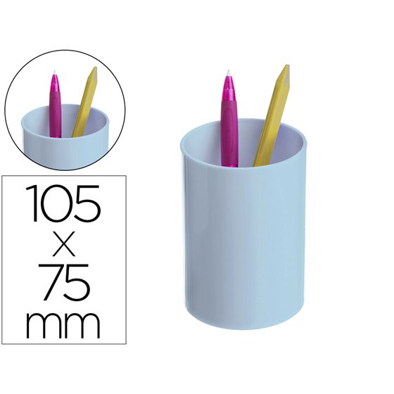 Cubilete Portalapices Archivo 2000 Azul Pastel Opaco Plastico 100% Reciclado Diametro 75 Mm Alto 105 Mm