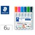 Rotulador Staedtler Lumocolor 351 Para Pizarra Blanca Punta Redonda 2 Mm Recargable Estuche 6 Unidades Colores