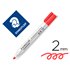 Rotulador Staedtler Lumocolor 351 Para Pizarra Blanca Punta Redonda 2 Mm Recargable Color Rojo