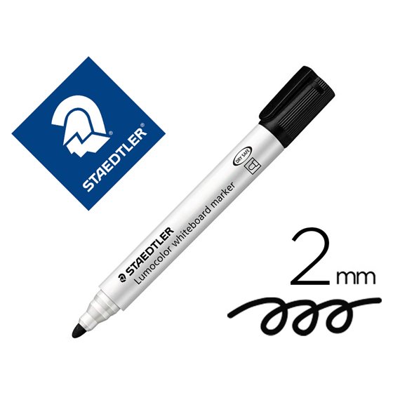 Rotulador Staedtler Lumocolor 351 Para Pizarra Blanca Punta Redonda 2 Mm Recargable Color Negro