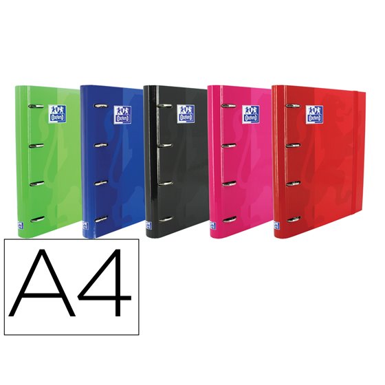 Carpeta Con Recambio Oxford Europeanbinder Classic 4 Anillas 35 Mm Cuadro 5 Mmdin A4 Tapa Extradura Con Gomilla