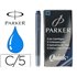 Tinta Estilografica Parker Azul Permanente Caja De 5 Cartuchos